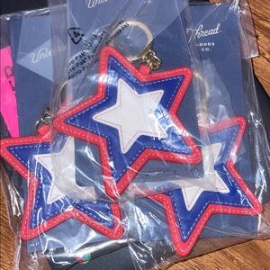 NWT Patriotic Star Faux Leather Bag Charm Bundle Of 3
